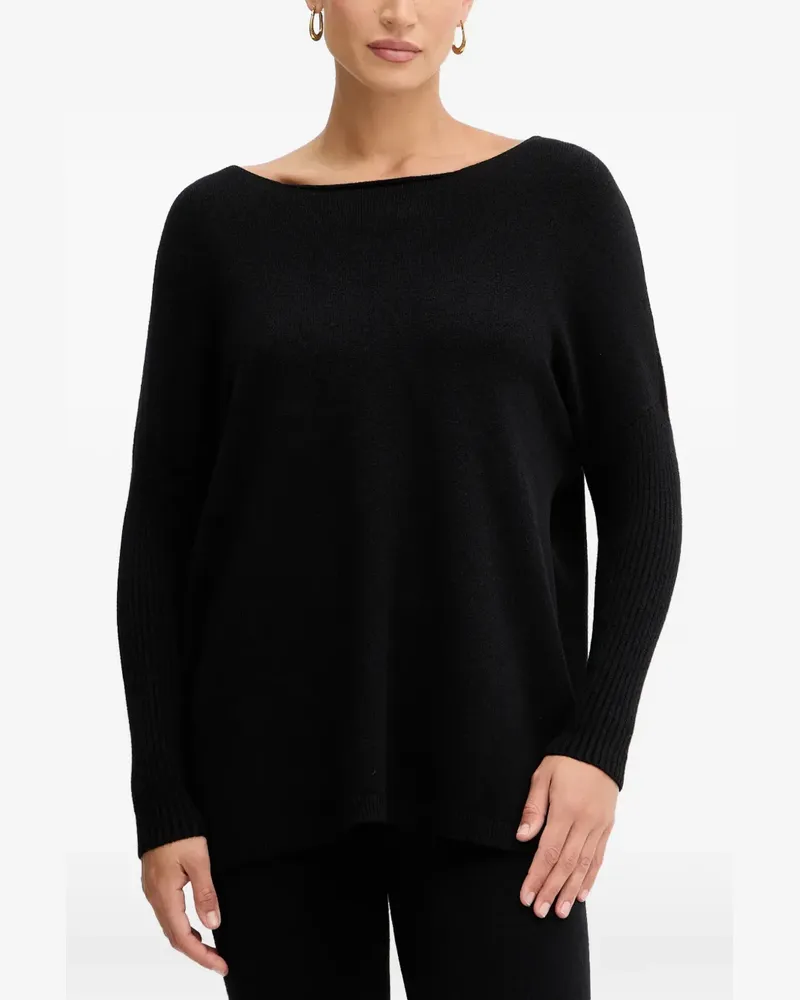 HAVEONE ribbed-sleeve trousers and sweater set - Schwarz Schwarz