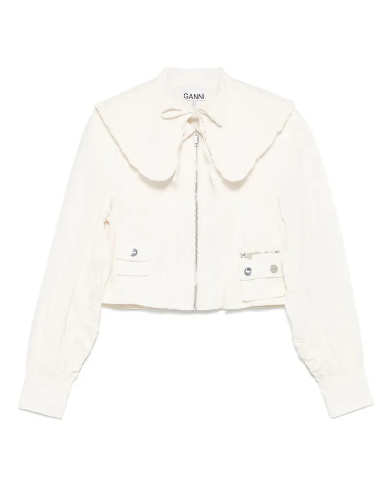 Ganni Jacke aus Popeline - Nude Nude