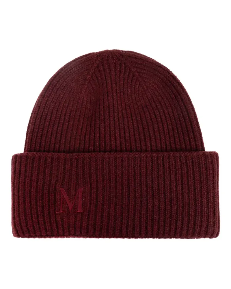 Max Mara Mmretina ribbed-initial beanie hat - Rot Rot