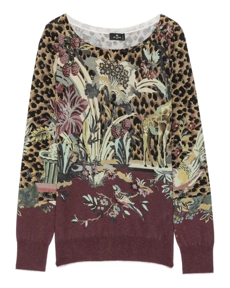Etro Pullover mit Leopardenprint - Braun Braun