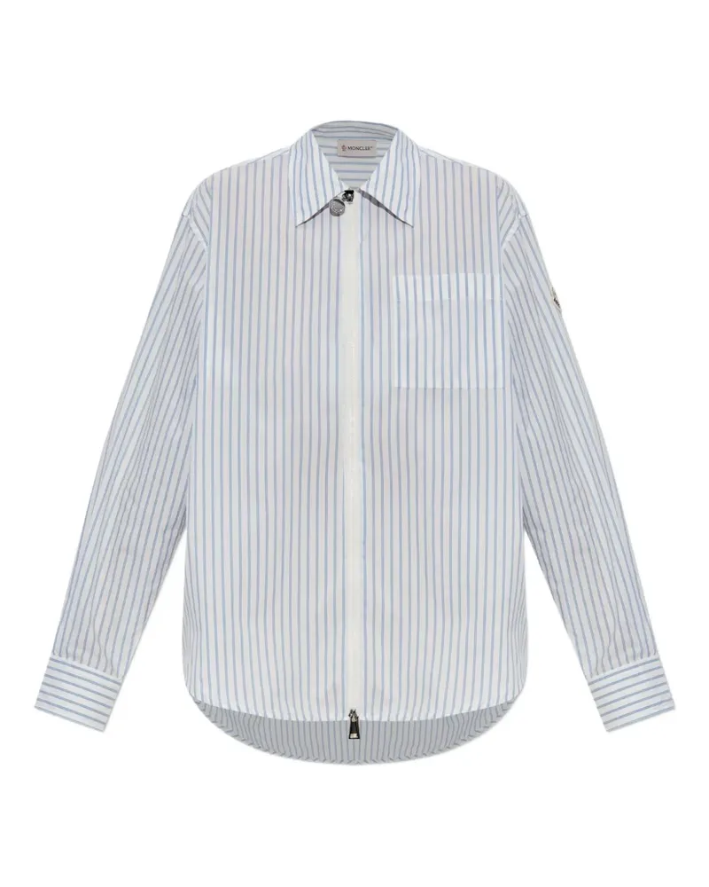 Moncler Gestreiftes Hemd - Weiß Weiß