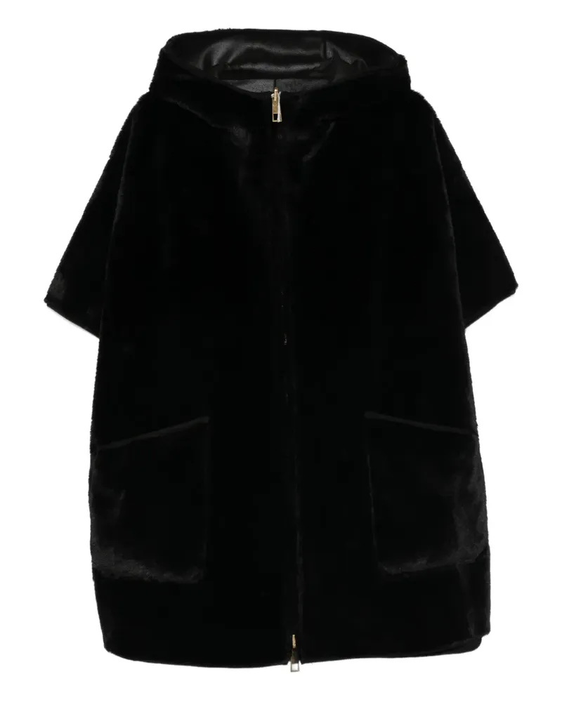 Marina Rinaldi Gel hooded zip coat - Schwarz Schwarz