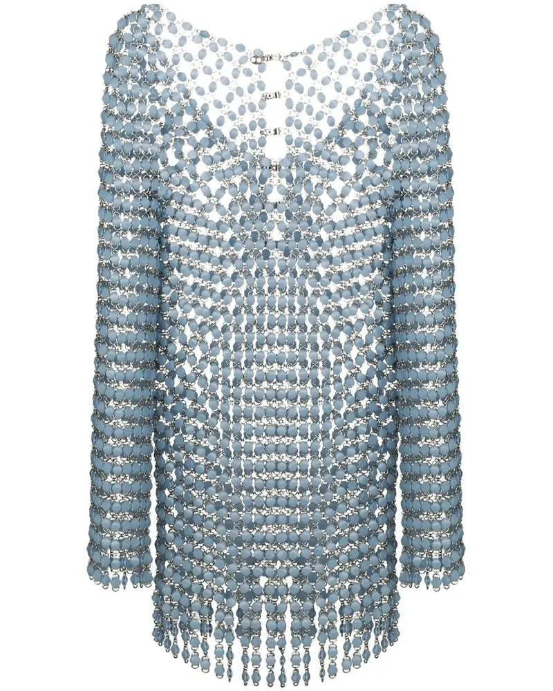 Paco Rabanne Verziertes Minikleid - Blau Blau