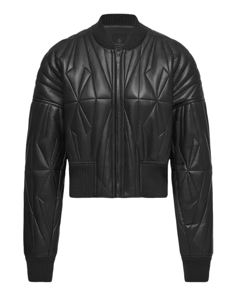 Moncler Geocamo quilted leather jacket - Schwarz Schwarz