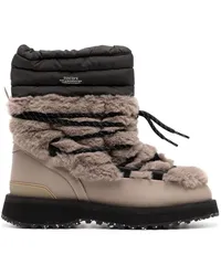 SUICOKE Schnürstiefel mit Logo-Print Nude