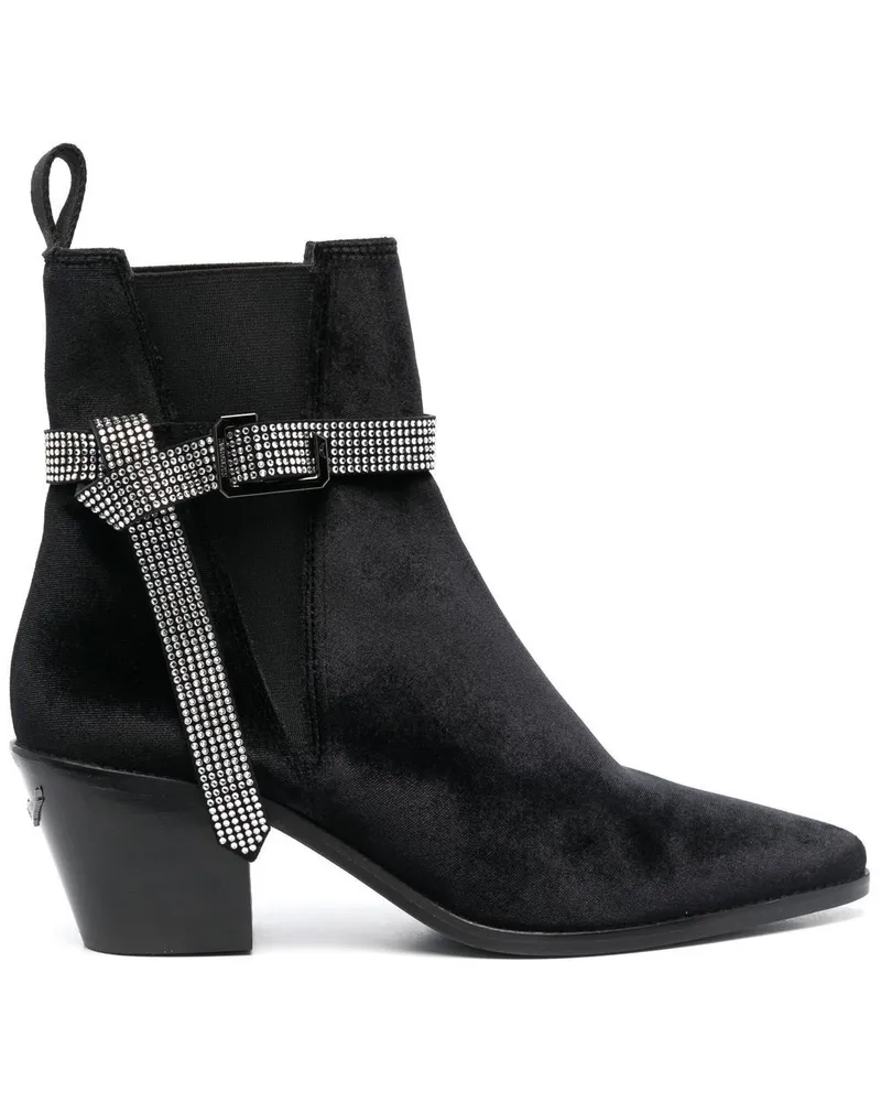 Zadig & Voltaire Stiefel mit Kristallen 70mm Schwarz