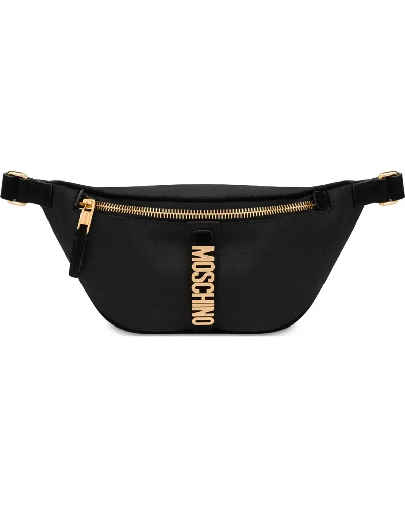 Moschino Gürteltasche mit Logo-Schild - Schwarz Schwarz