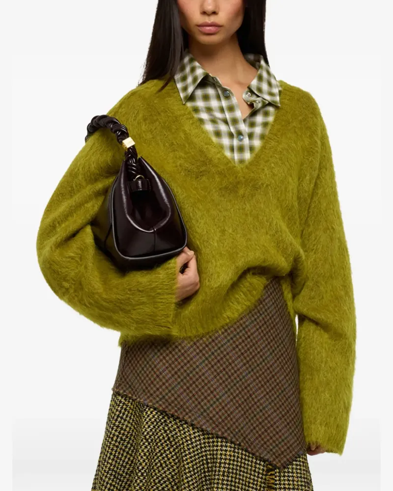 Ganni Pullover aus gebürstetem Mohär - Grün Grün