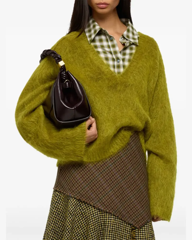 Ganni Pullover aus gebürstetem Mohär - Grün Grün