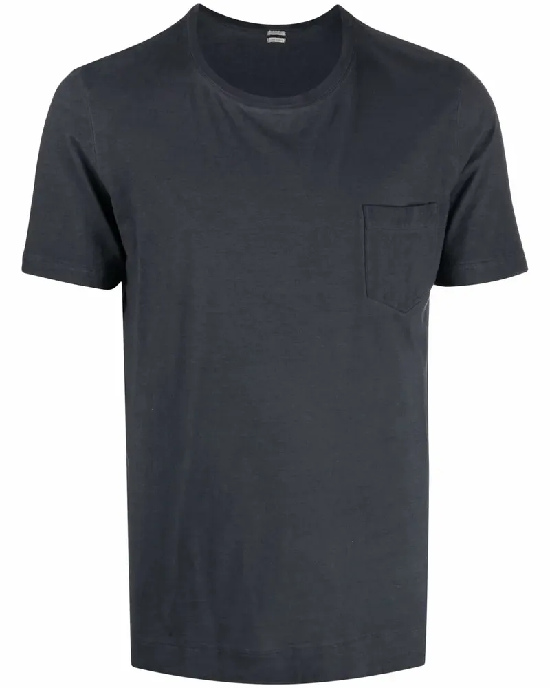 Massimo Alba T-Shirt mit Brusttasche - Grau Grau