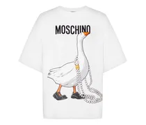 T-Shirt mit Gänse-Print - Weiß