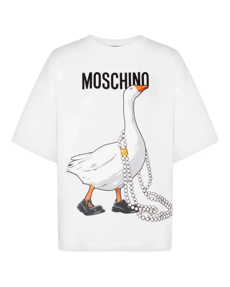 Moschino T-Shirt mit Gänse-Print - Weiß Weiß