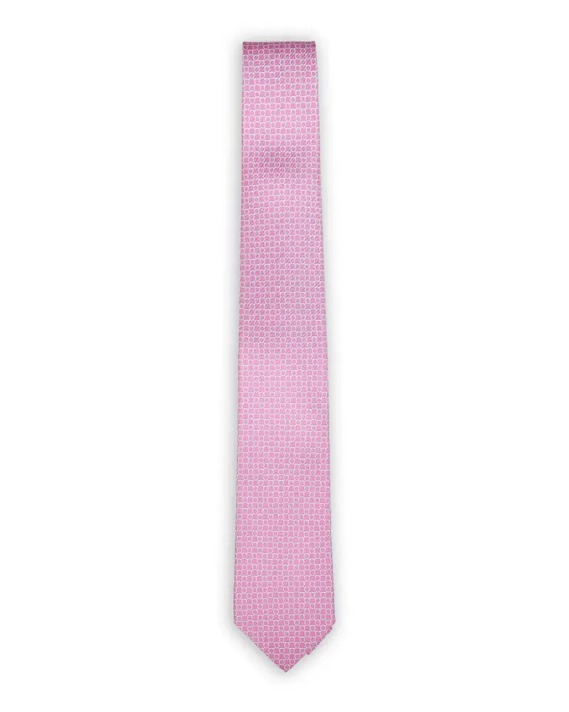 Ferragamo Seidenkrawatte mit Gancini-Muster - Rosa Rosa