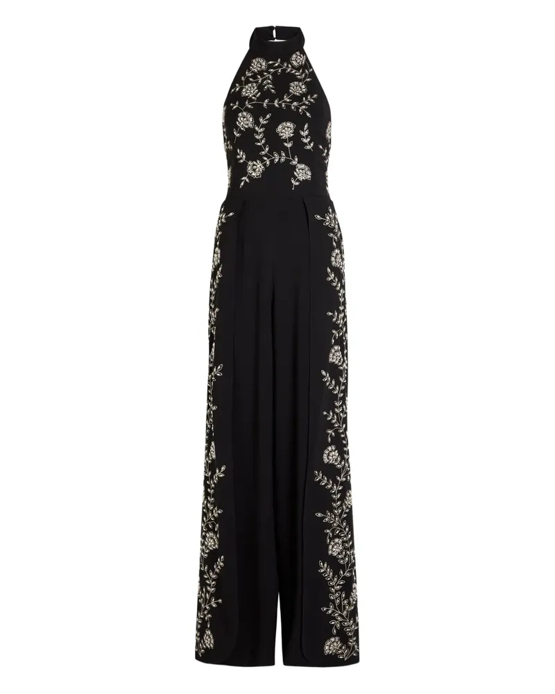 Alice + Olivia floral-embroidered jumpsuit - Schwarz Schwarz
