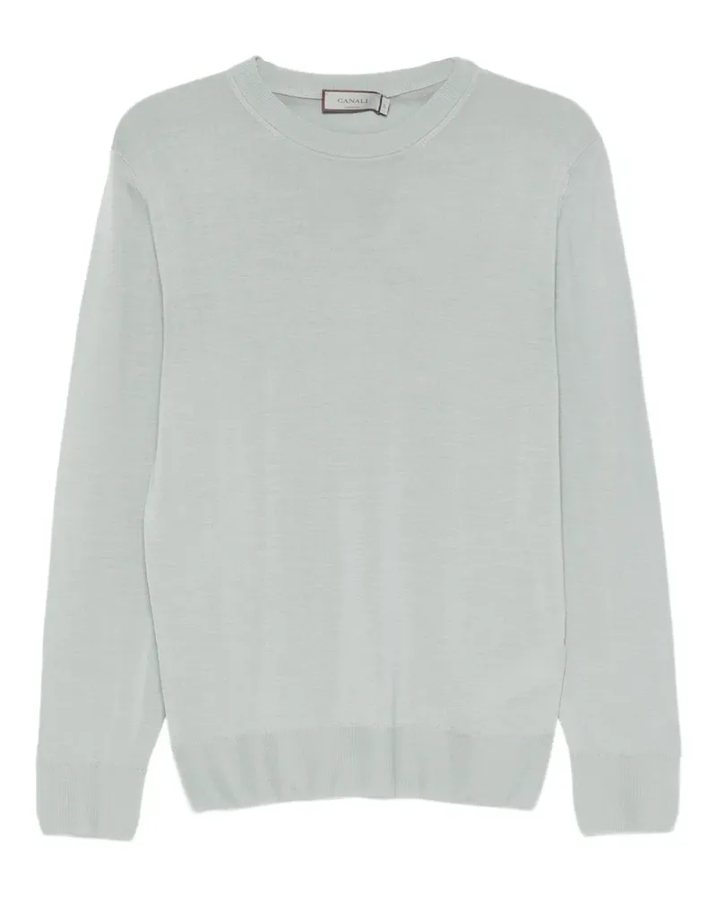 Canali Pullover mit rundem Ausschnitt - Blau Blau