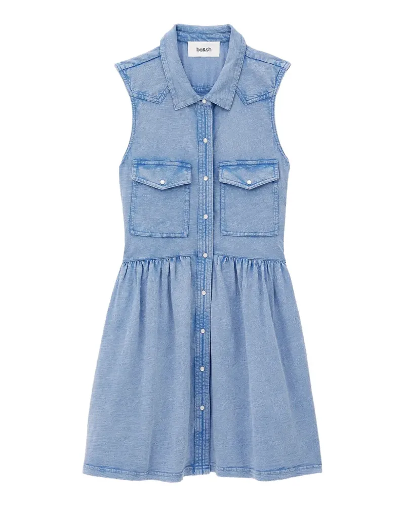 ba&sh Ärmelloses Ilona Kleid mit geraffter Taille - Blau Blau