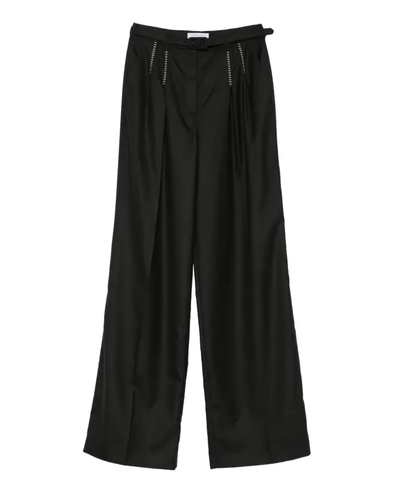 Gabriela Hearst belted embroidered-detail pants - Schwarz Schwarz