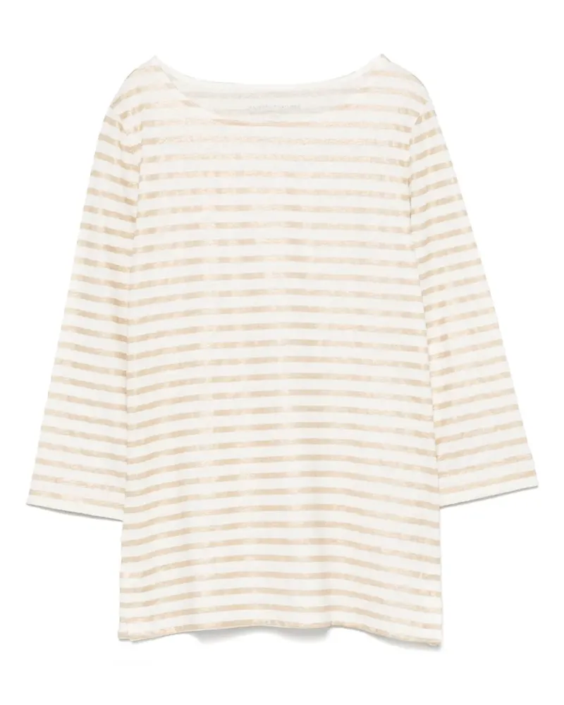 Majestic Gestreiftes T-Shirt - Gold Gold