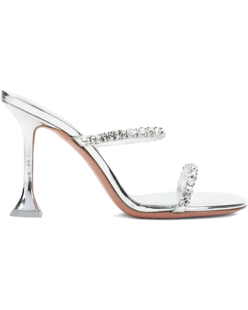 Amina Muaddi Gigi Mules 95mm - Silber Silber