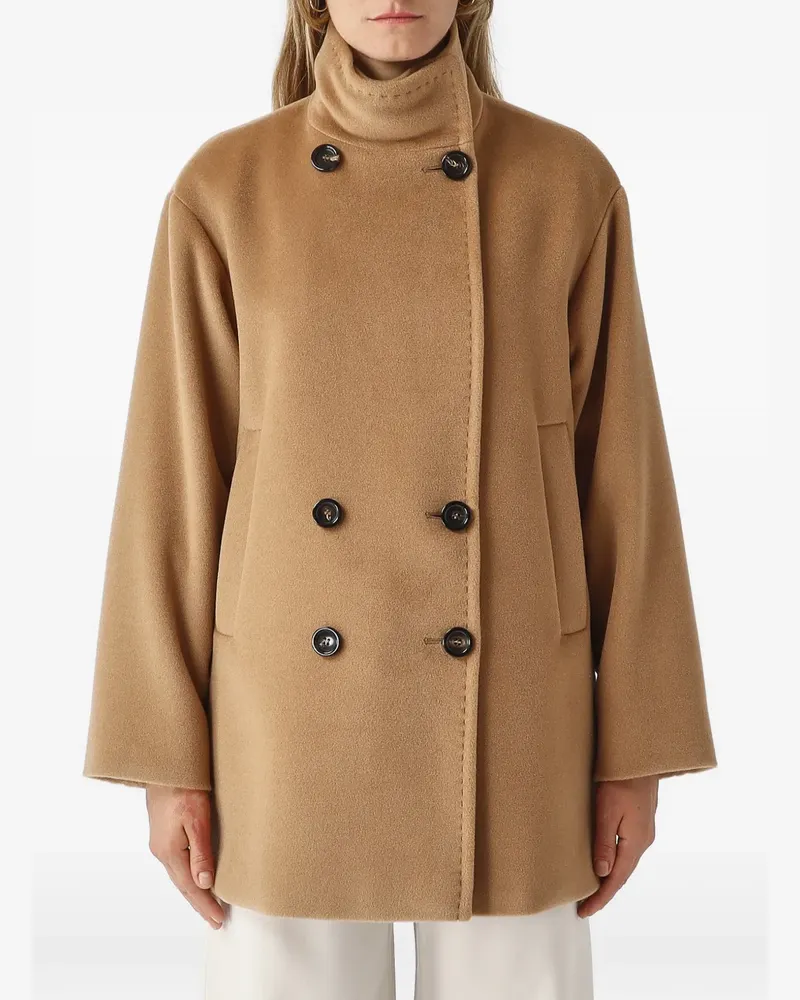 Max Mara Doppelreihige Jacke mit Stehkragen - Braun Braun