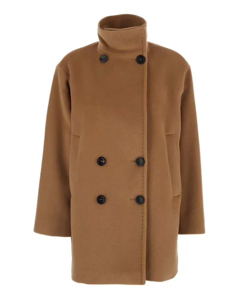Max Mara double-breasted high-neck jacket - Braun Braun