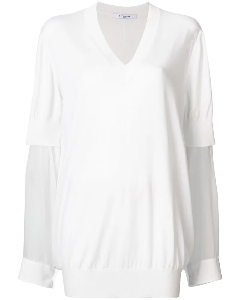 Givenchy Pullover mit semi-transparenten Ärmeln - Weiß Weiß