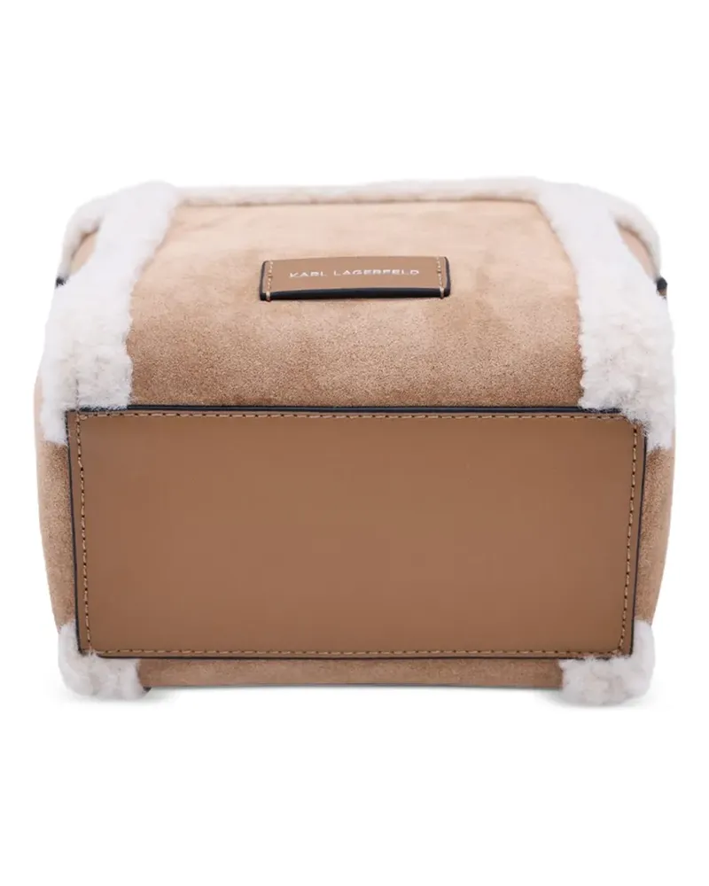 Karl Lagerfeld K/Circle Schultertasche aus Shearling - Braun Braun