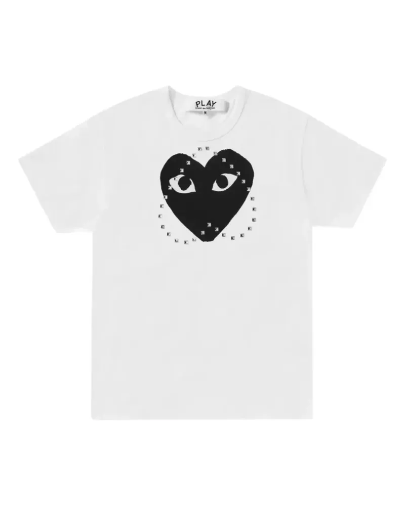 Comme des Garçons T-Shirt mit Nietenverzierung - Weiß Weiß