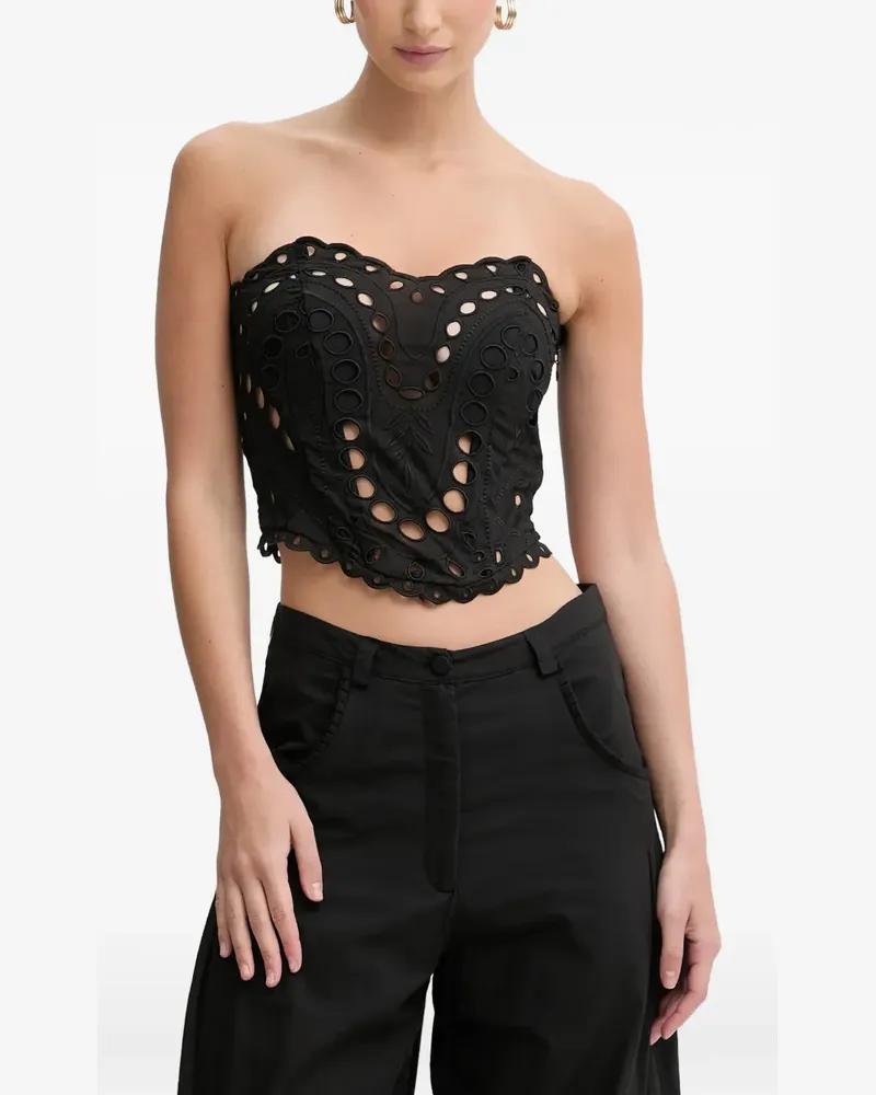 Charo Ruiz Schulterfreies Kai Top mit Cut-Out - Schwarz Schwarz