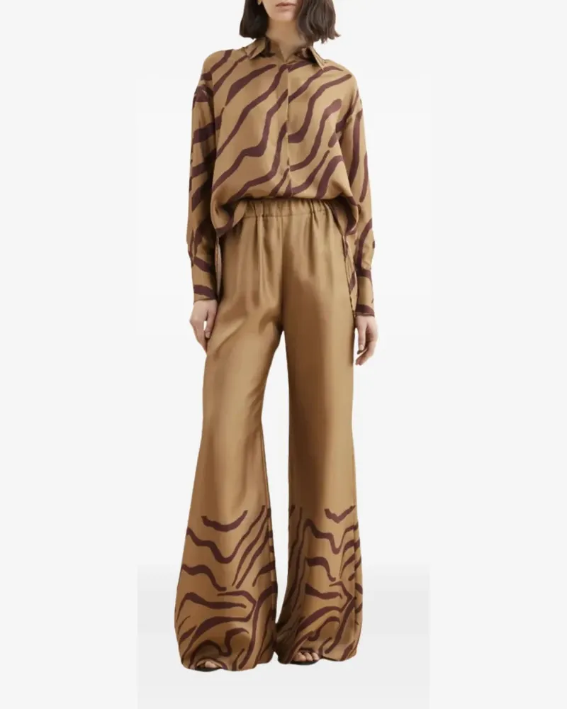 Raquel Diniz Sofia wave-print trousers - Nude Nude