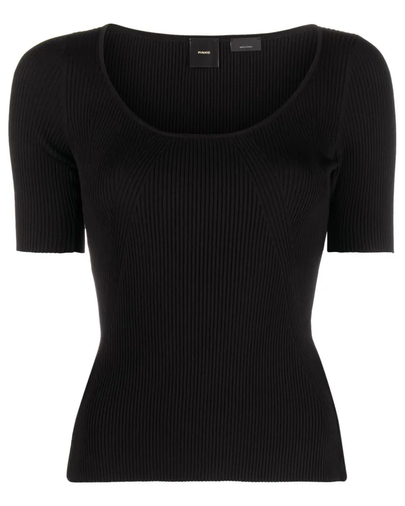 Pinko T-Shirt mit rundem Ausschnitt - Schwarz Schwarz