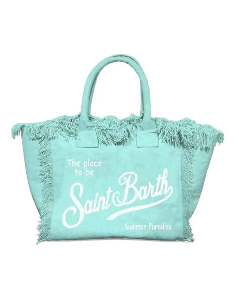 MC2 Saint Barth Vanity Tote Bag mit ausgefransten Kanten - Grün Grün