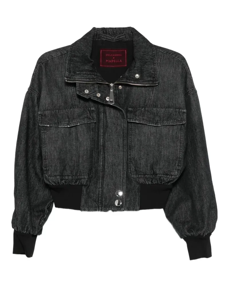 MARELLA Gekürzte Jeansjacke - Schwarz Schwarz