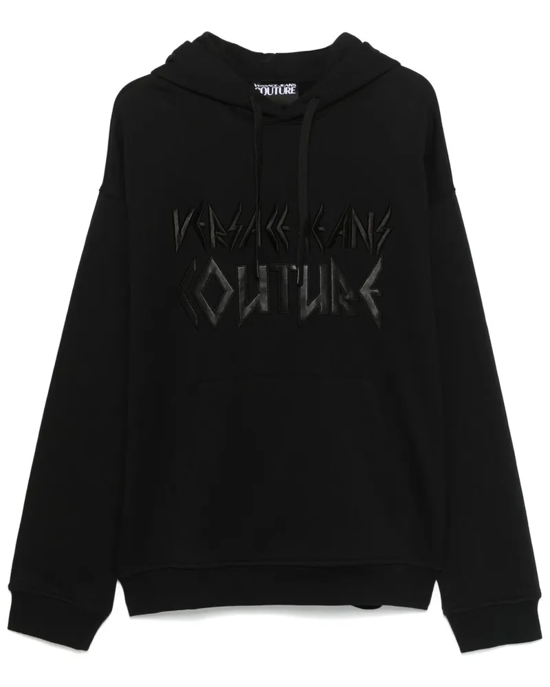 Versace Jeans Hoodie mit Logo-Stickerei - Schwarz Schwarz