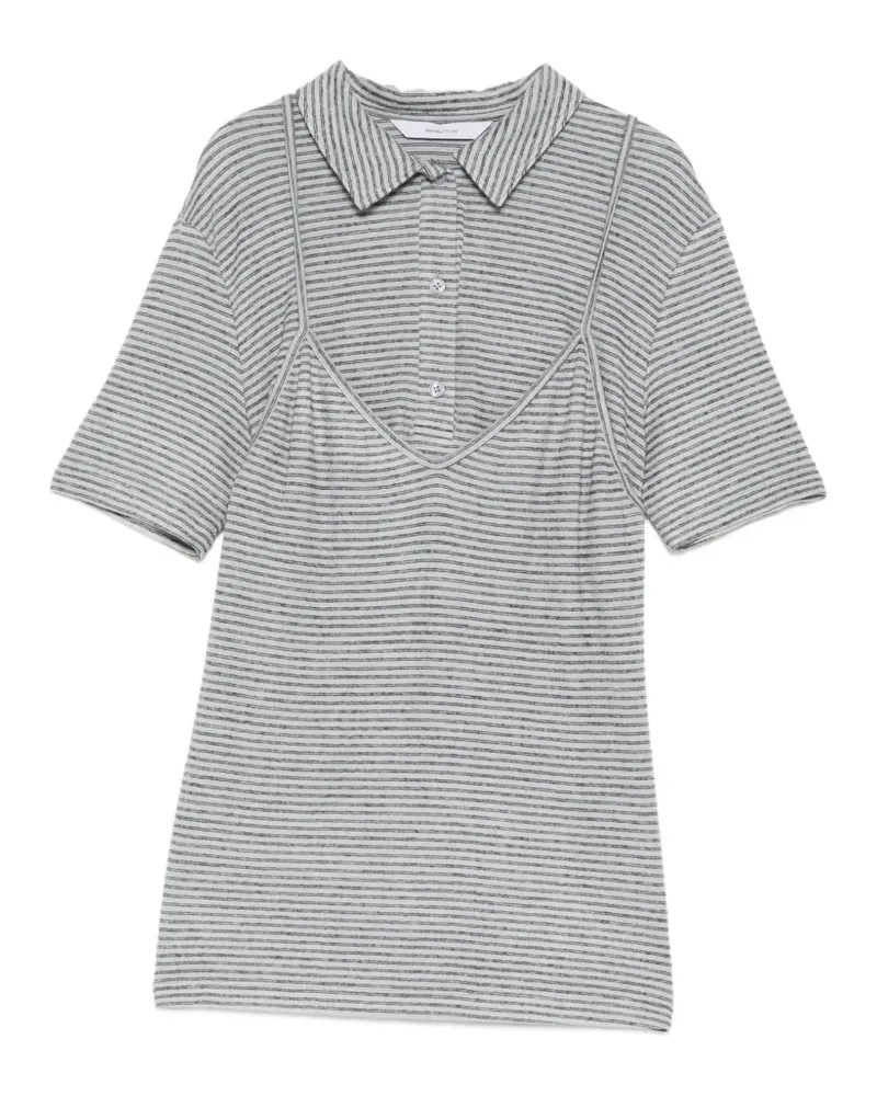 pushBUTTON Poloshirt im Layering-Look - Grau Grau