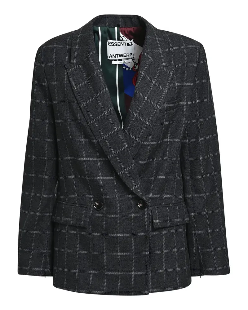 Essentiel Karierter Kendra Blazer - Grau Grau
