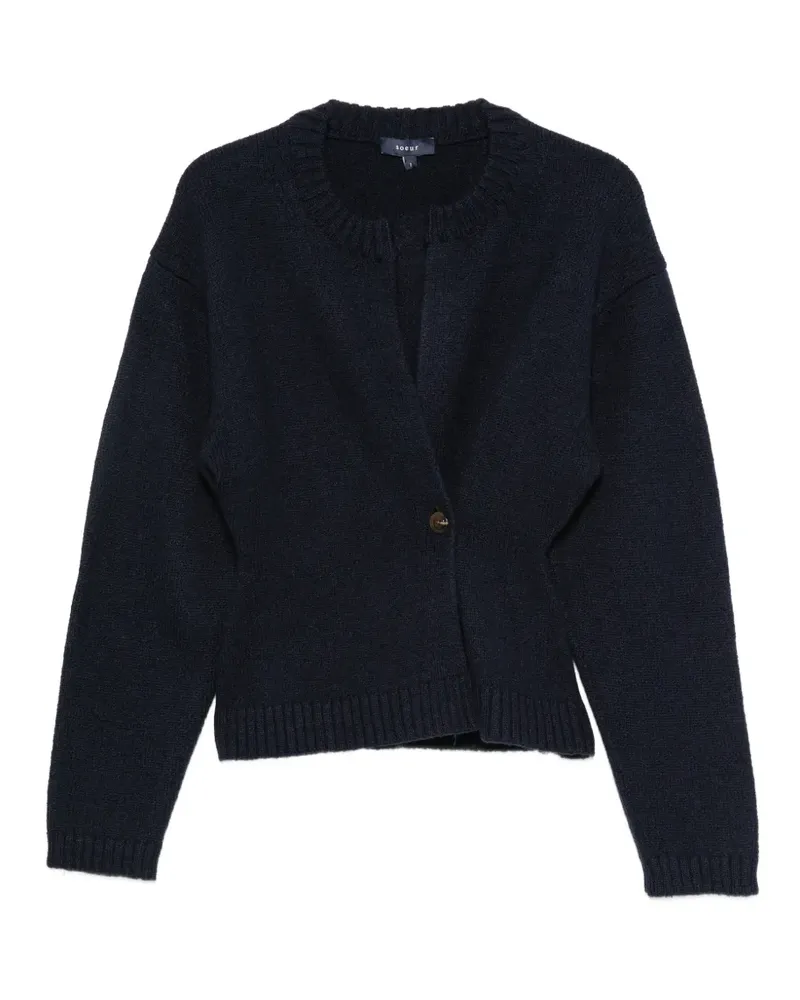 Soeur Gewickelter Cardigan mit geripptem Besatz - Blau Blau