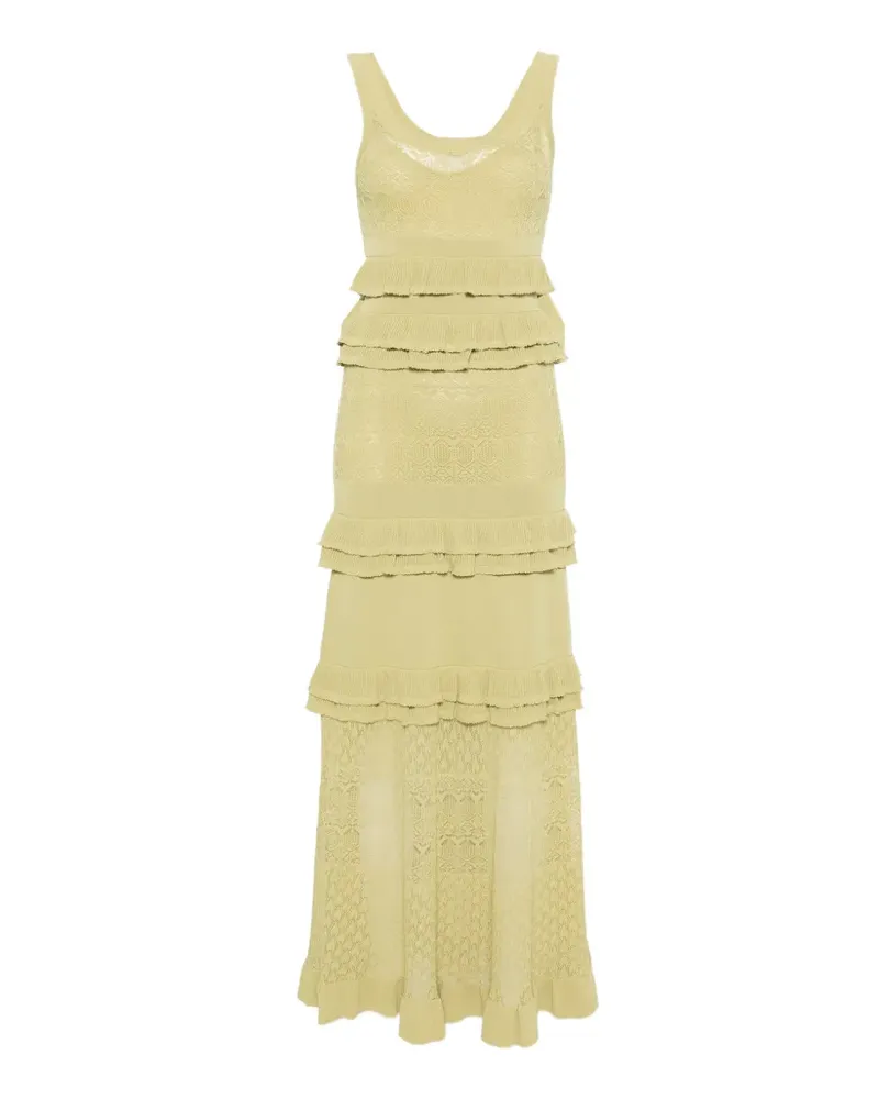 Sandro Maxikleid mit Rüschen - Grün Grün