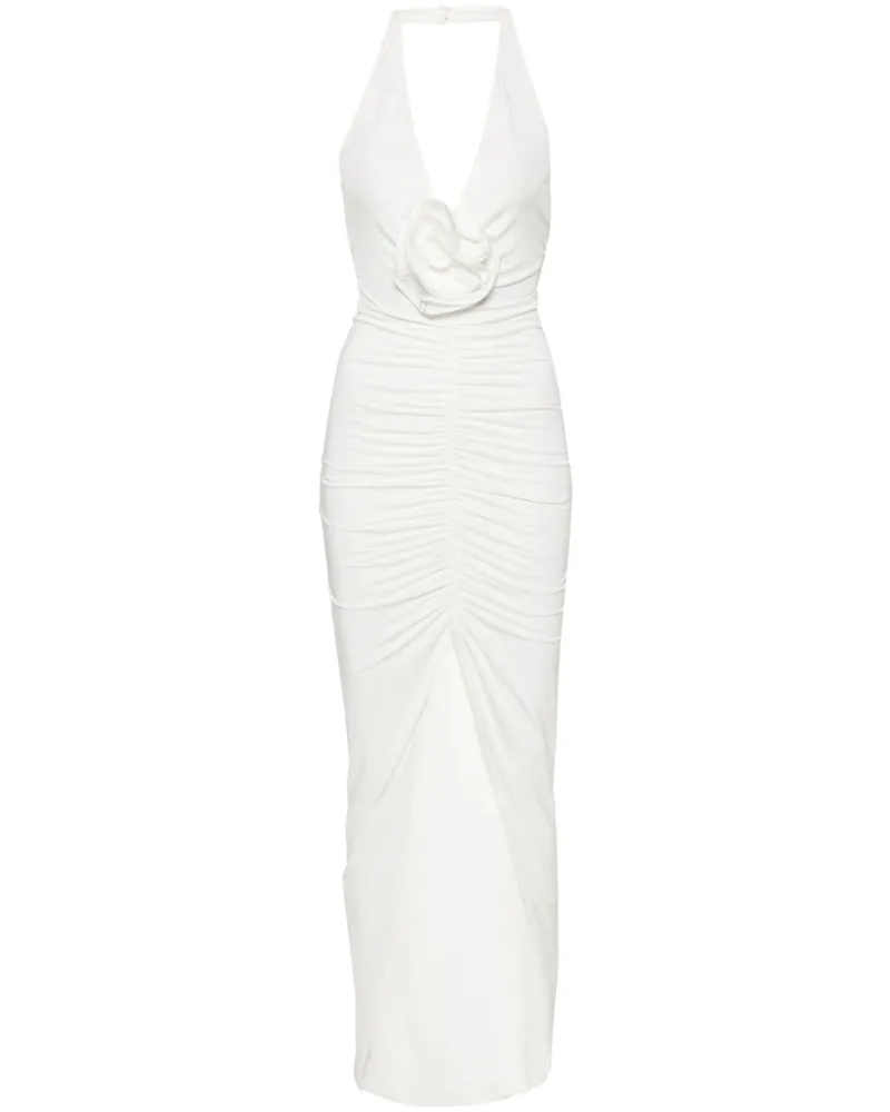 NISSA Gerafftes Abendkleid mit Blumenapplikation - Weiß Weiß