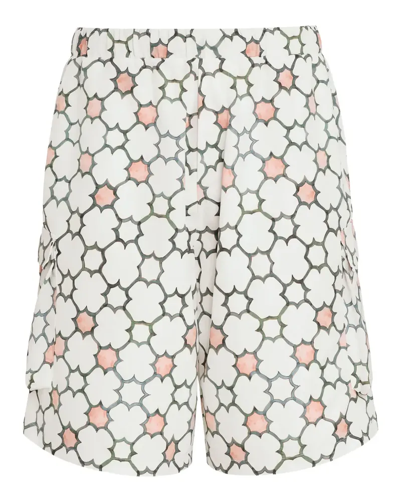 Amir Slama Shorts mit geometrischem Print - Weiß Weiß