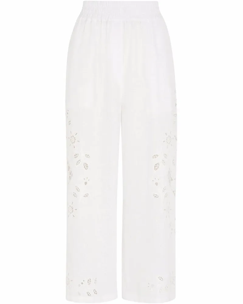 Dolce & Gabbana Cropped-Hose aus Leinen - Weiß Weiß