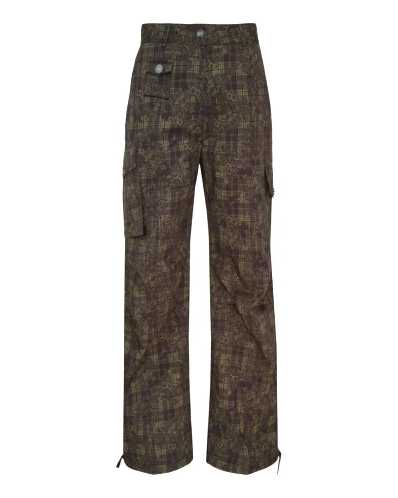 Ganni floral-print cargo trousers - Braun Braun