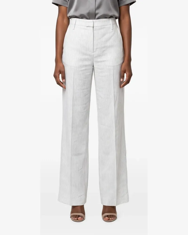 Brunello Cucinelli Gerade Hose mit Nadelstreifen - Weiß Weiß