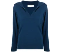 Pullover mit Polokragen - Blau