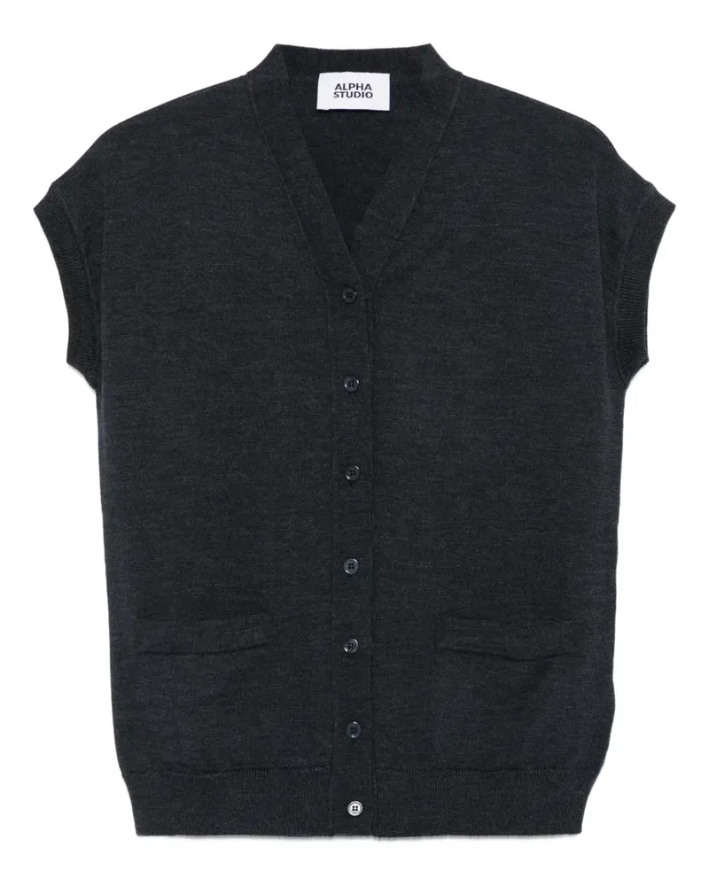 Alpha Studio Geknöpfter Cardigan - Grau Grau