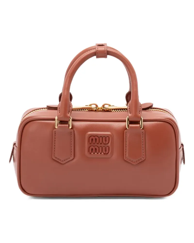 Miu Miu Arcadie Tote Bag mit Logo-Schild - Nude Nude