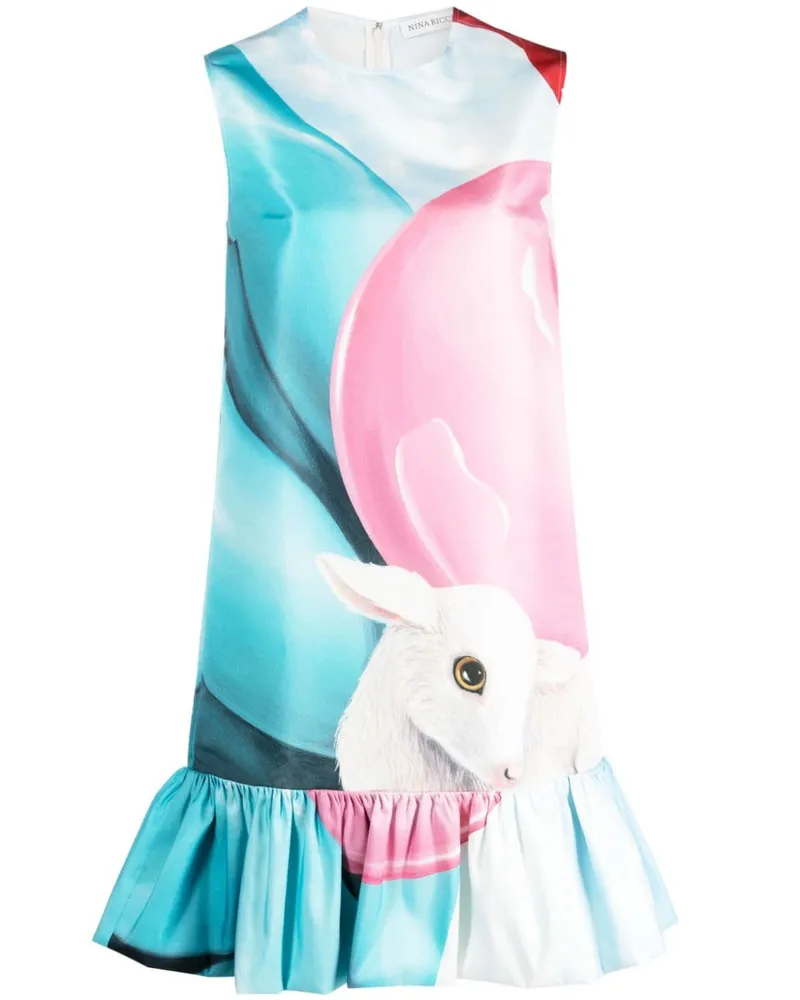 Nina Ricci Ausgestelltes Minikleid mit Print - Rosa Rosa