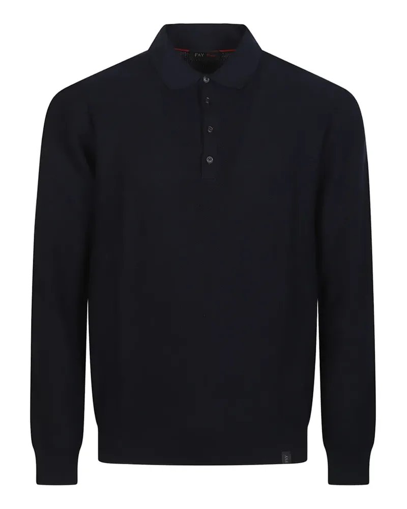 Fay Poloshirt mit langen Ärmeln - Blau Blau