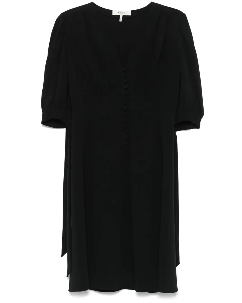 Chloé Kreppkleid in A-Linie - Schwarz Schwarz