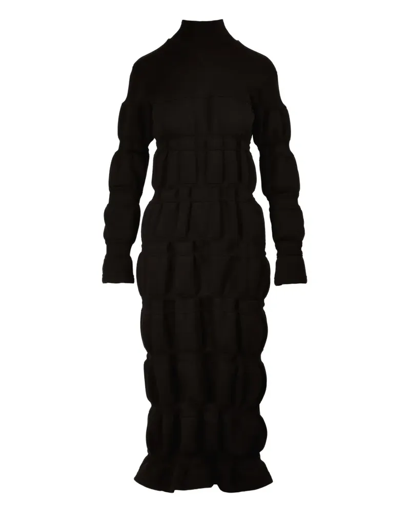 Ioana Ciolacu Gestuftes Kleid mit Stehkragen - Schwarz Schwarz